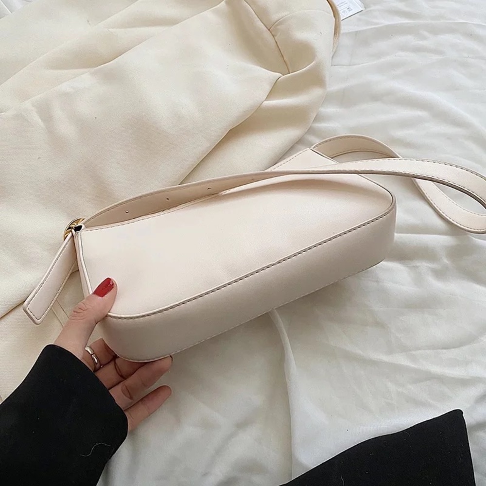 Y2K Mini Baguette Handbag | White | NWT